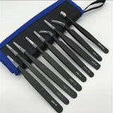 Kit juego pinzas con estuche 9pzas negras