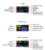 Probador tester USB con pantalla TFT Bluetooth Tipo C Amperímetro Voltímetro Medidor Corriente