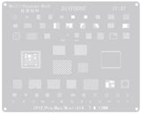 Kit 7 stencil Reballing BGA para iPhone 8 - 15 orificio cuadrado acero inoxidable