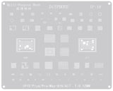 Kit 7 stencil Reballing BGA para iPhone 8 - 15 orificio cuadrado acero inoxidable