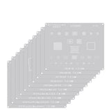 Kit 7 stencil Reballing BGA para iPhone 8 - 15 orificio cuadrado acero inoxidable