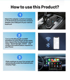 Adaptador USB inalámbrico Carplay Auto 2 en 1 para iPhone / Android