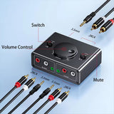 Conmutador splitter divisor adaptador audio RCA / Jack 3.5MM