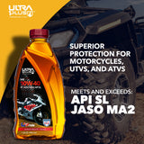 2 Aceite Ultra1Plus 10W-40 4T Moto Semi Sintético API SL JASO MA2 1.89L UL401