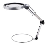 Lupa plegable ajustable portátil de acero joyería reparación con luz led
