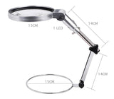 Lupa plegable ajustable portátil de acero joyería reparación con luz led