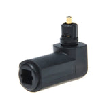 Adaptador conector cable fibra optico cople codo Toslink 90° / 360°