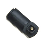 Adaptador conector cable fibra optico cople codo Toslink 90° / 360°