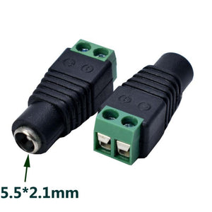 Adaptador conector AV hembra DC 5.5 x 2.1MM bocina terminal RCA