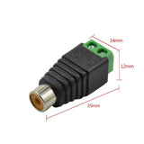 Adaptador conector AV hembra DC 5.5 x 2.1MM bocina terminal RCA
