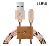 Cable lightning nylon 2A 1.5 m para Baseus iPhone iPad tejido