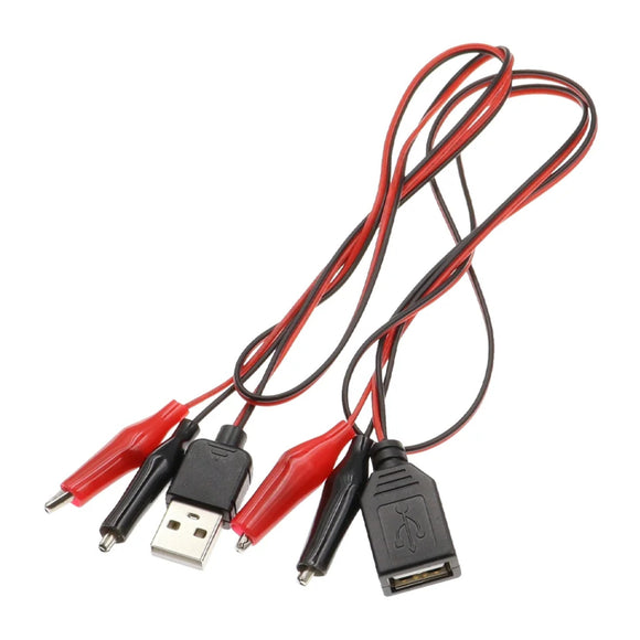 2 cables usb hembra + macho con caiman 60CM 3A 5V