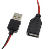 2 cables usb hembra + macho con caiman 60CM 3A 5V