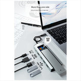 Carcasa Hub PD100W USB C adaptador HDMI NVME SATA M.2 SSD 5gbps