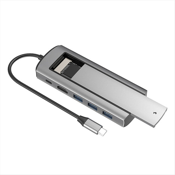 Carcasa Hub PD100W USB C adaptador HDMI NVME SATA M.2 SSD 5gbps