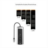 Carcasa Hub PD100W USB C adaptador HDMI NVME SATA M.2 SSD 5gbps