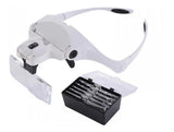 Diadema kit juego 5 lentes intercambiables lupa led AAA 3.5x strap lectura reparación joyería