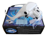 Diadema kit juego 5 lentes intercambiables lupa led AAA 3.5x strap lectura reparación joyería
