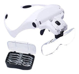 Diadema kit juego 5 lentes intercambiables lupa led AAA 3.5x strap lectura reparación joyería