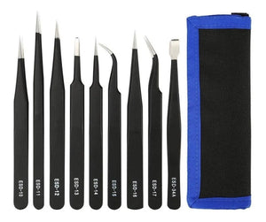 Kit juego pinzas con estuche 9pzas negras