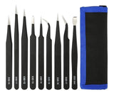 Kit juego pinzas con estuche 9pzas negras