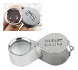 Lupa portátil compacta metálica para joyería 30x 21mm
