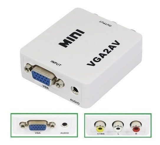 Adaptador convertidor video VGA - AV VGA2AV