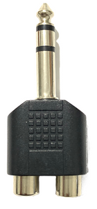 Adaptador divisor RCA splitter microfono audifonos jack 6.35MM 3.5MM estereo
